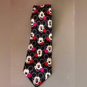 Disney Mickey Mouse Silk Tie Heart Detail